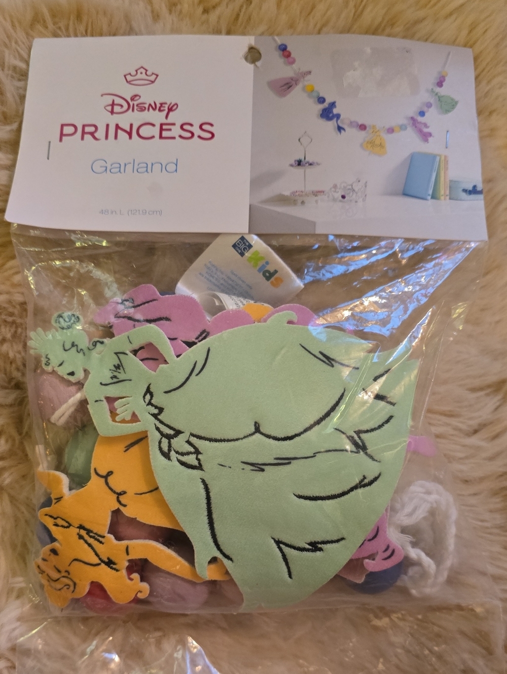 Disney Princess Felt Garland in Green, Pink, Yellow, Purple